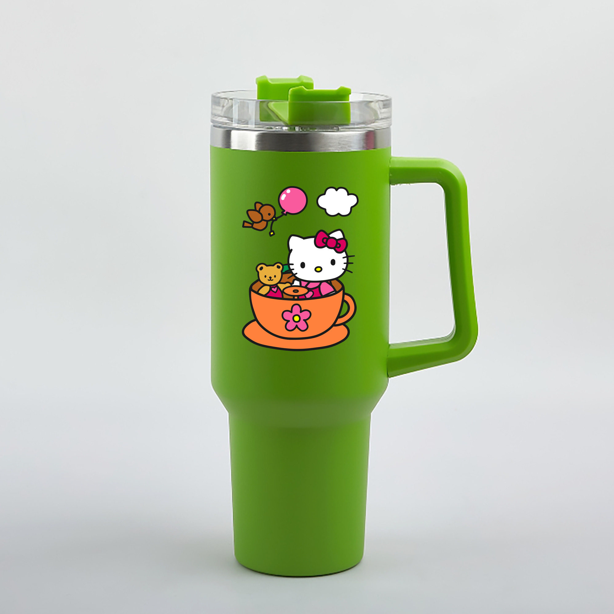 （画像用） Hello Kitty ハローキティ 1200mL車用タンブラー（カラープリント）